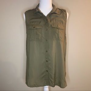 Button Up Army Green Top